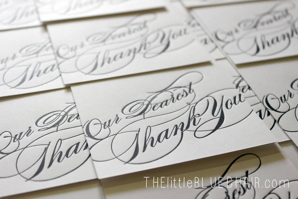 custom letterpress thank you notes