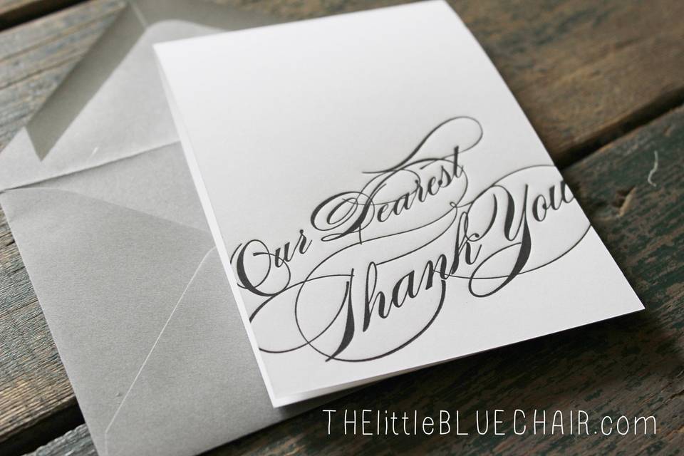 custom letterpress thank you notes