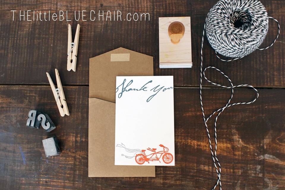 custom letterpress thank you notes