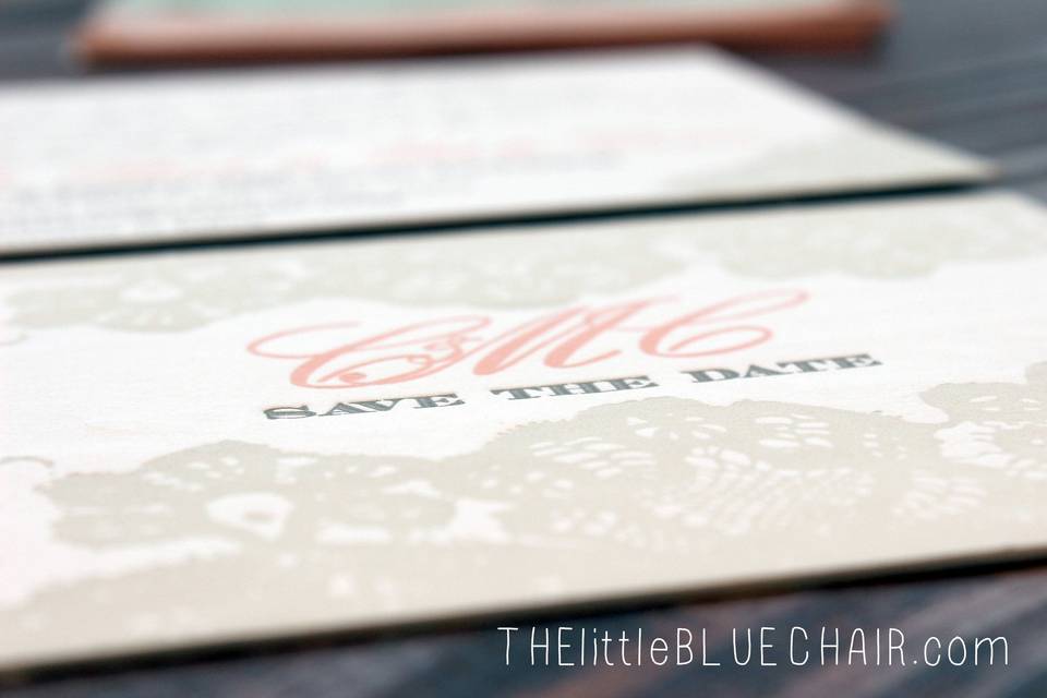 custom letterpress save the dates