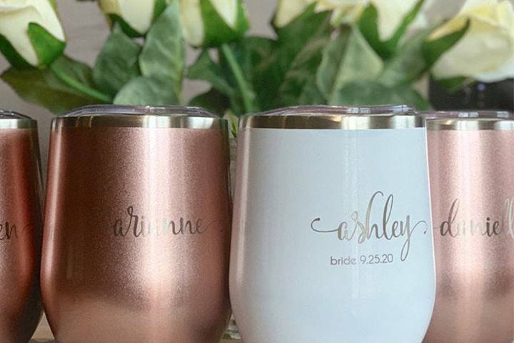 Engraved metal tumblers