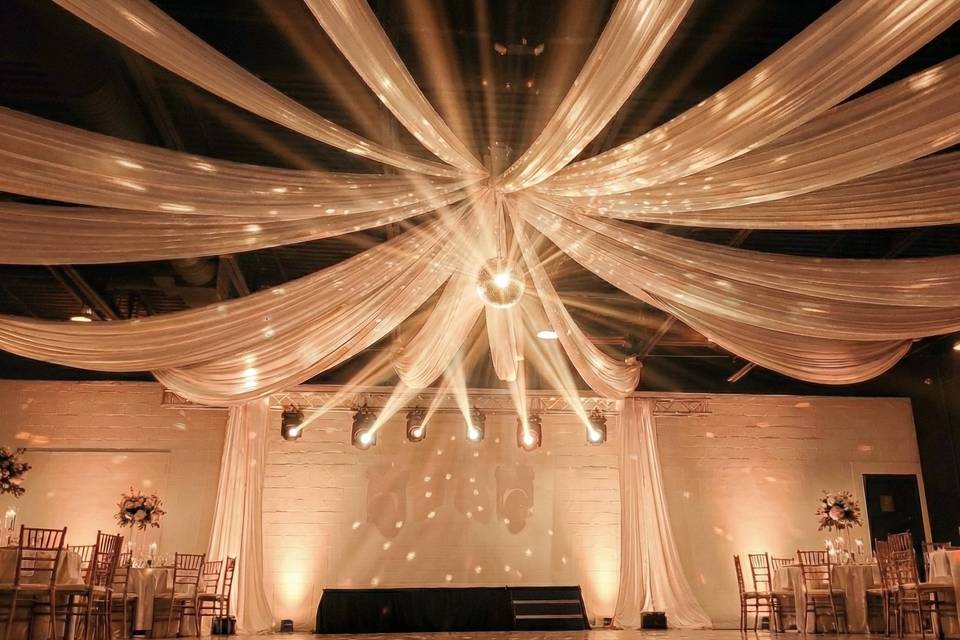 Ceiling draping