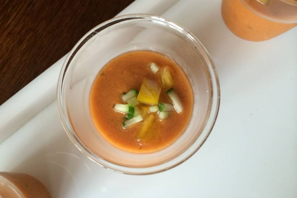 Summer gazpacho shooter