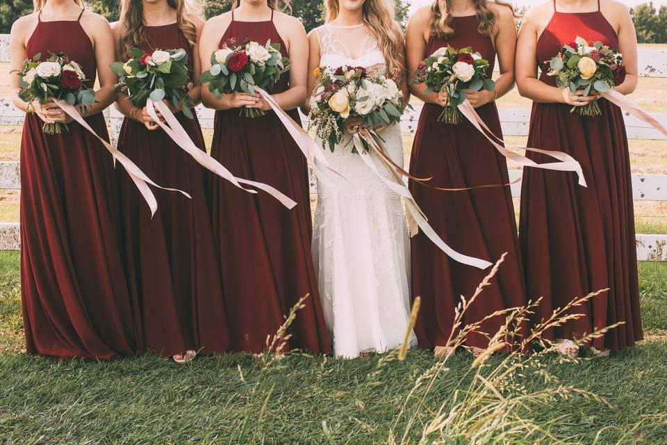 Burgundy Bridal Party