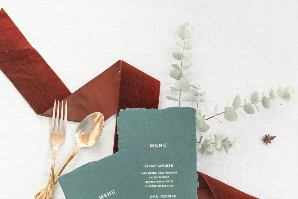 Flat Lay Menu Cards