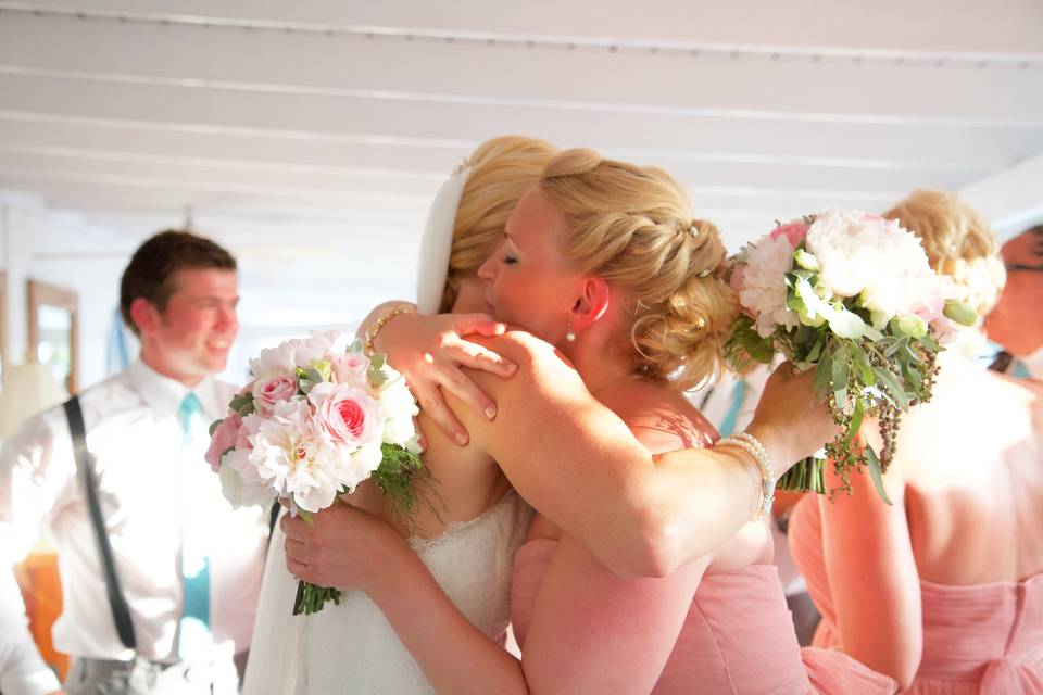 Bridesmaid Embrace