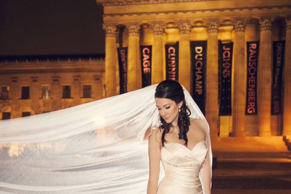 Bride at the art museum