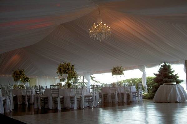 Interior of Gloucester Frame tents