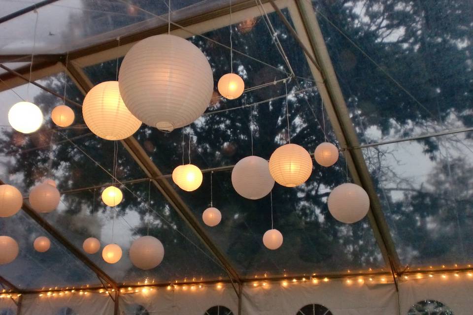Clear ceiling with Lanterns
