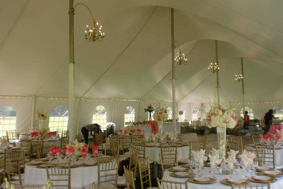 40' x 100' Victorian wth Gold Chandeliers