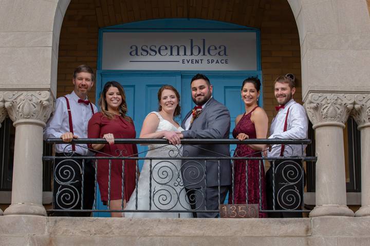 Newlyweds and their guests