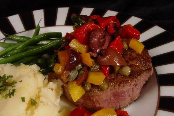 Filet mignon entree - one of many entrees from our menu