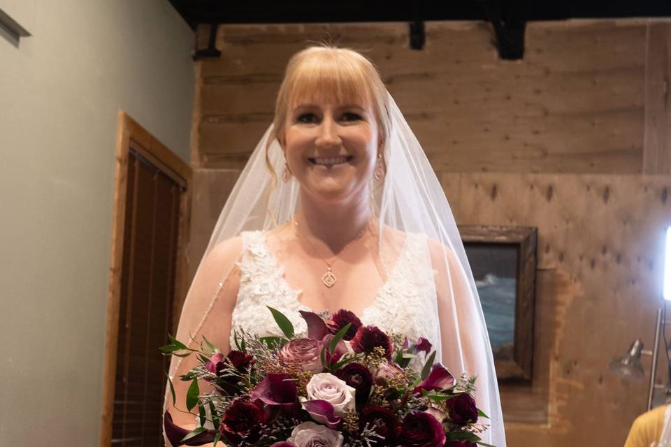 Bride with bouquet