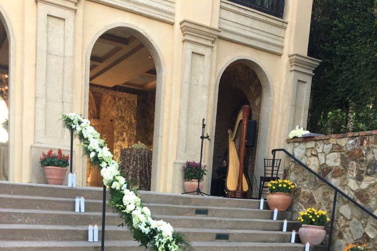 Stairs with flowers