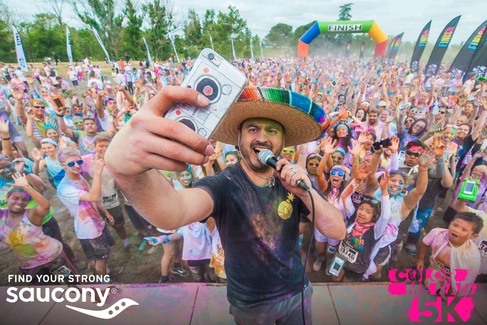 Emceeing for a crowd of over 2,000 people at the 2016 Color Me Rad 5K.  A different cut from your average Cheesy Wedding DJ.