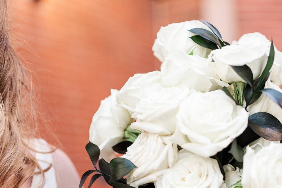 Stunning White Rose Bouquet