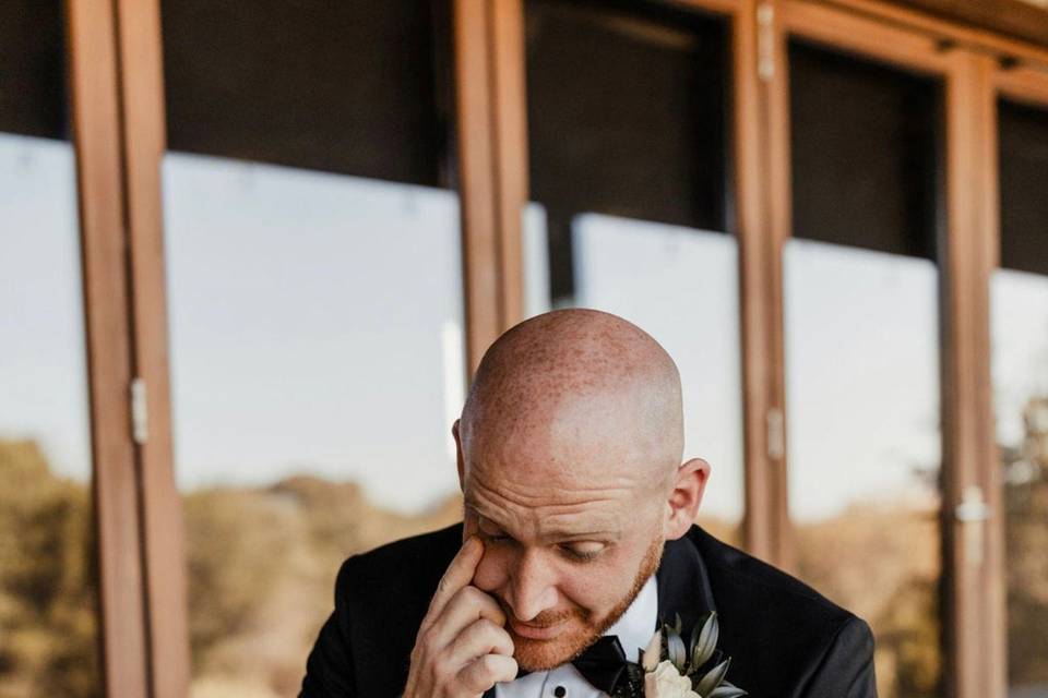 Groom reading vows