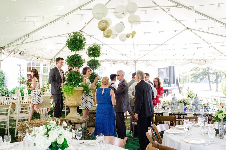 Tented wedding reception