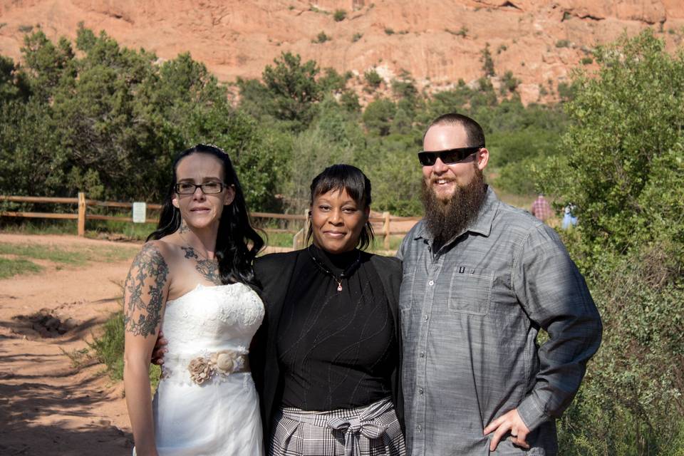 Jenny and Brian married at The Garden of The Gods! Congratulations. #Ceremonies by Denetria #Aurora Colorado Officiant Services