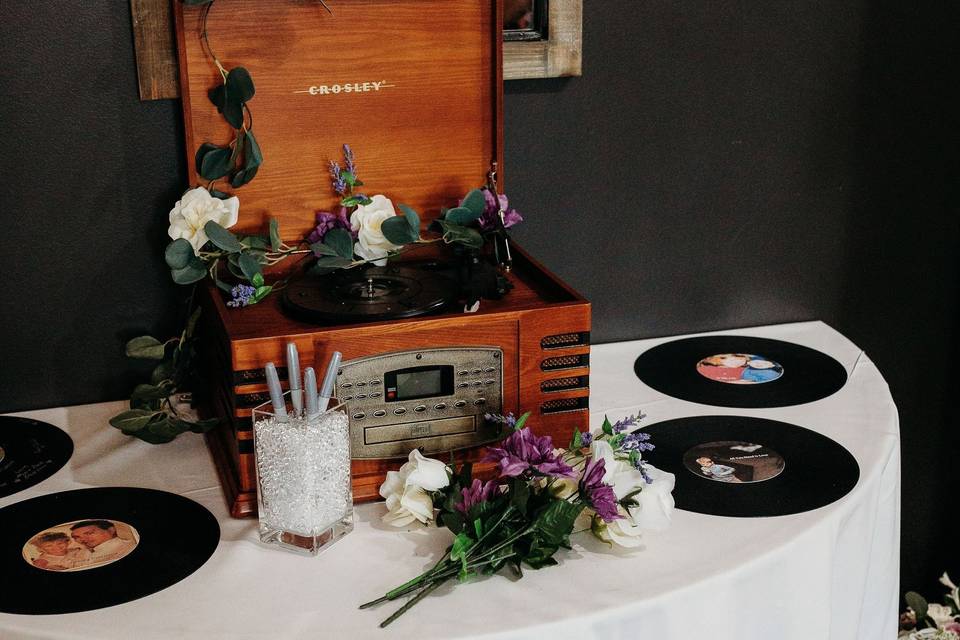 Record player guest book