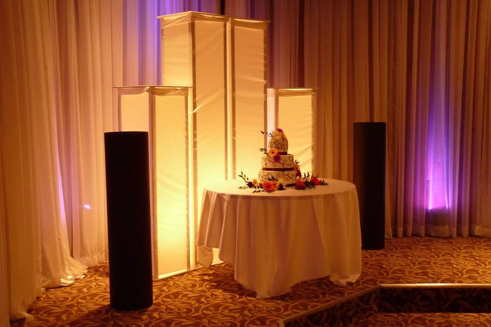 Multiple layered wedding cake