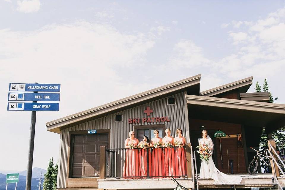 Bride and bridesmaids