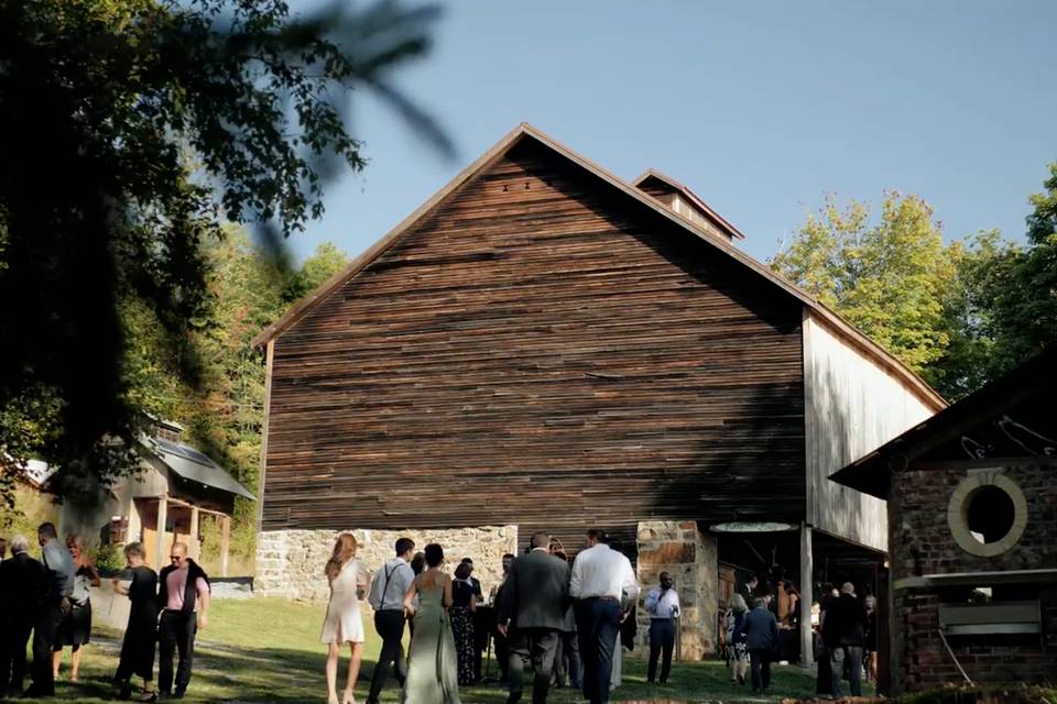 Gathering outside the Barn