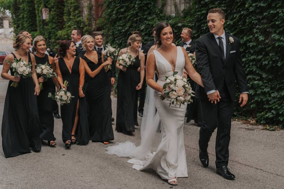 Long stem bridesmaid bqts