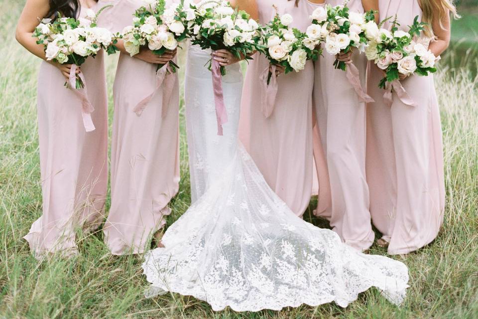 Blush pink dresses