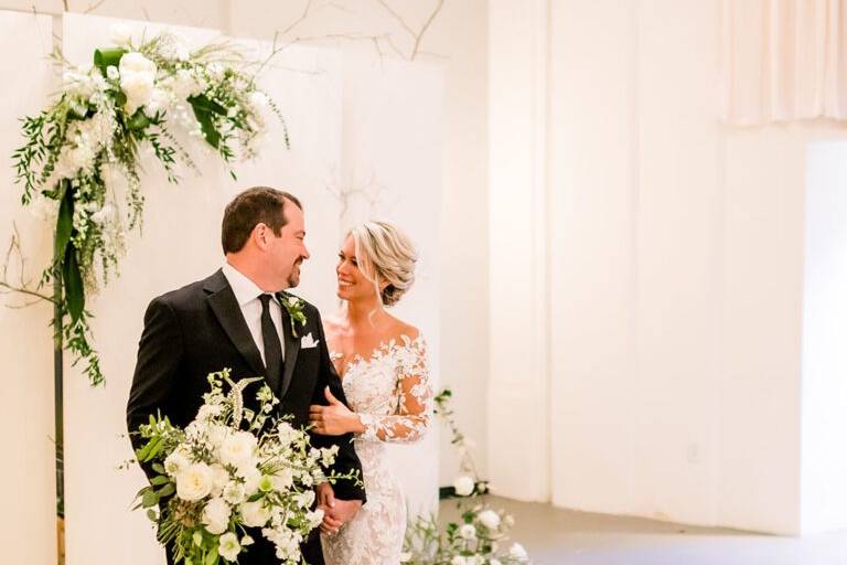 Couple at altar portrait