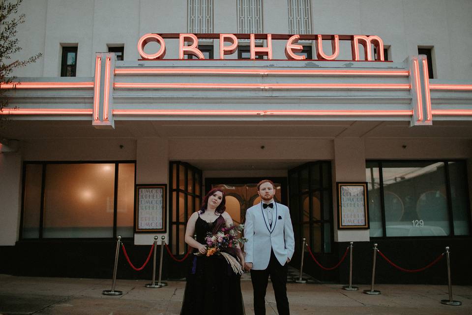 Couple outside of The Orpheum