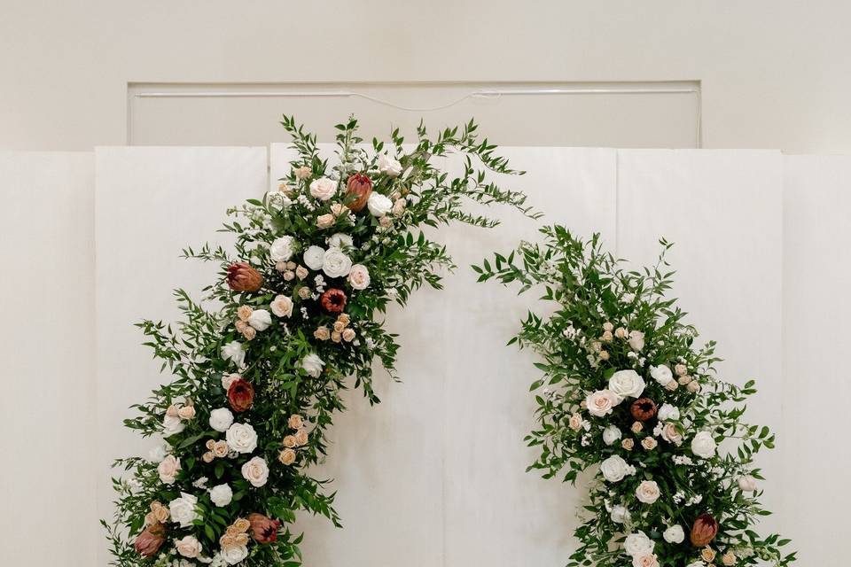 Altar with our white backdrop