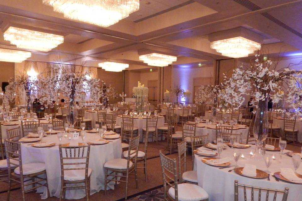 Table setup with centerpiece