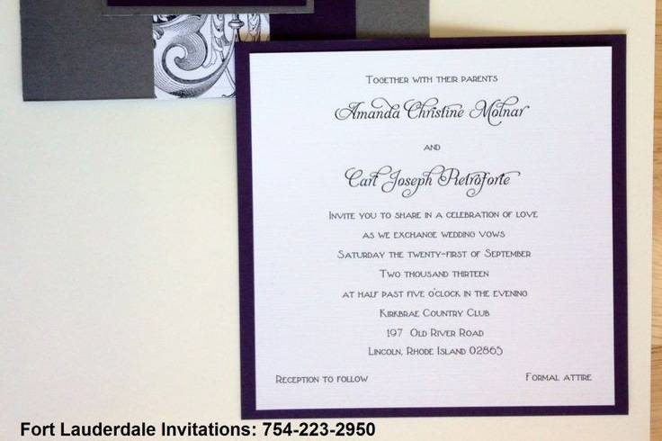 Wedding Invitation Suite
Visit our website for more pictures and contact information! Http://www.FortLauderdaleInvitations.com !