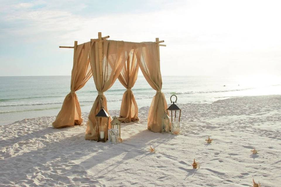 Beach wedding arch