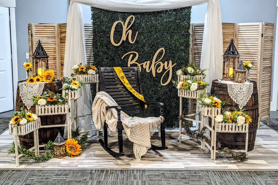 Baby shower backdrop