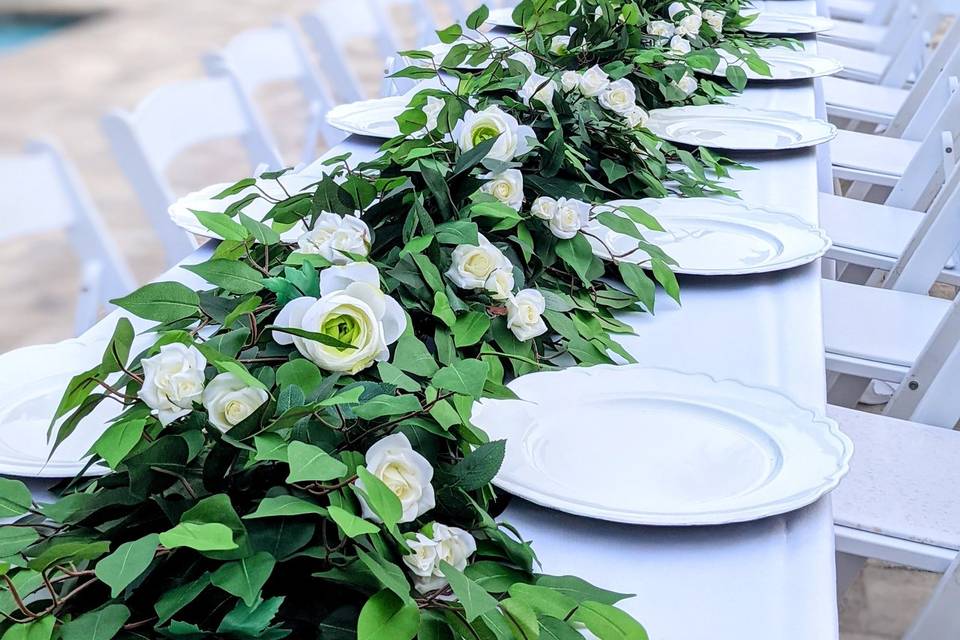 Floral table runner