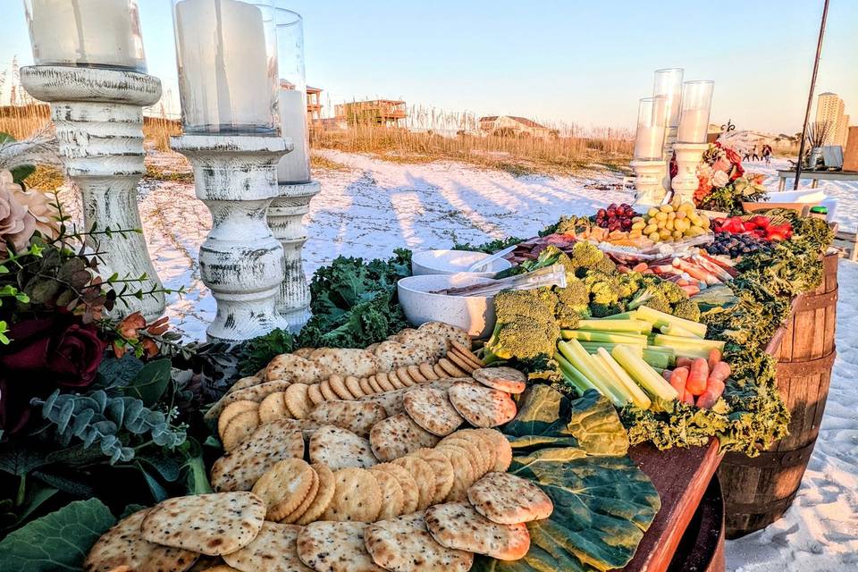 Grazing table on the beach