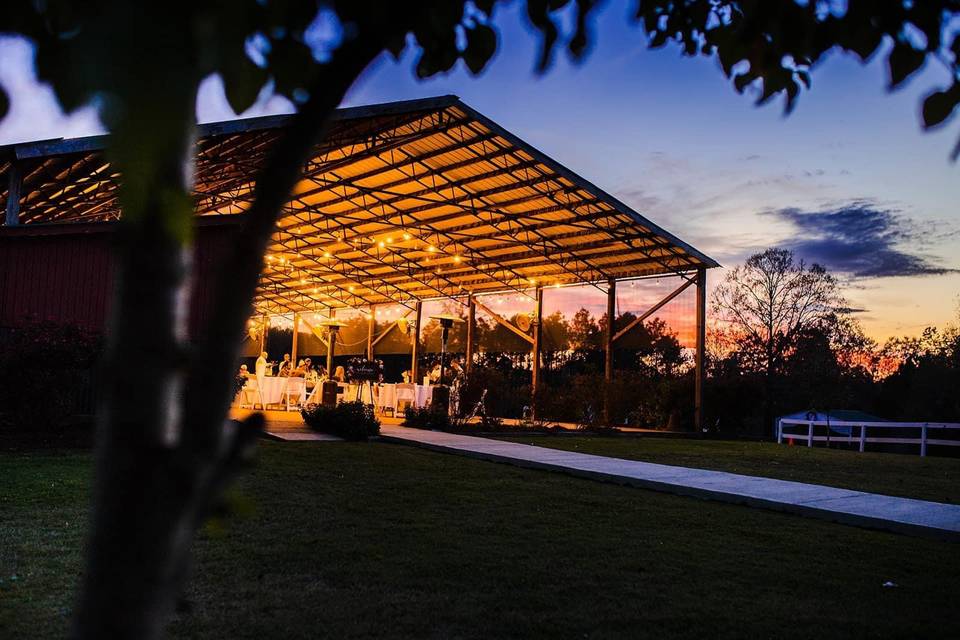 The Main Pavilion at sunset.