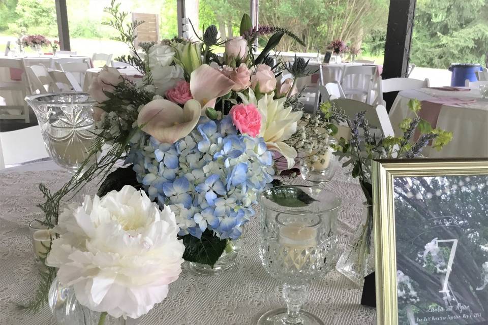 Blue Hydrangea Wedding table