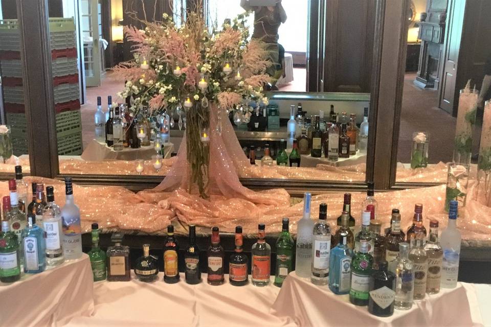 Floral Lit Arrangement for Bar