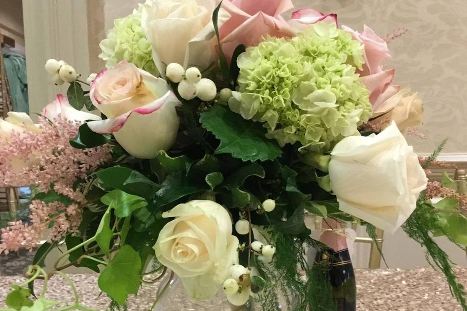 Pink Rose Wedding Centerpiece