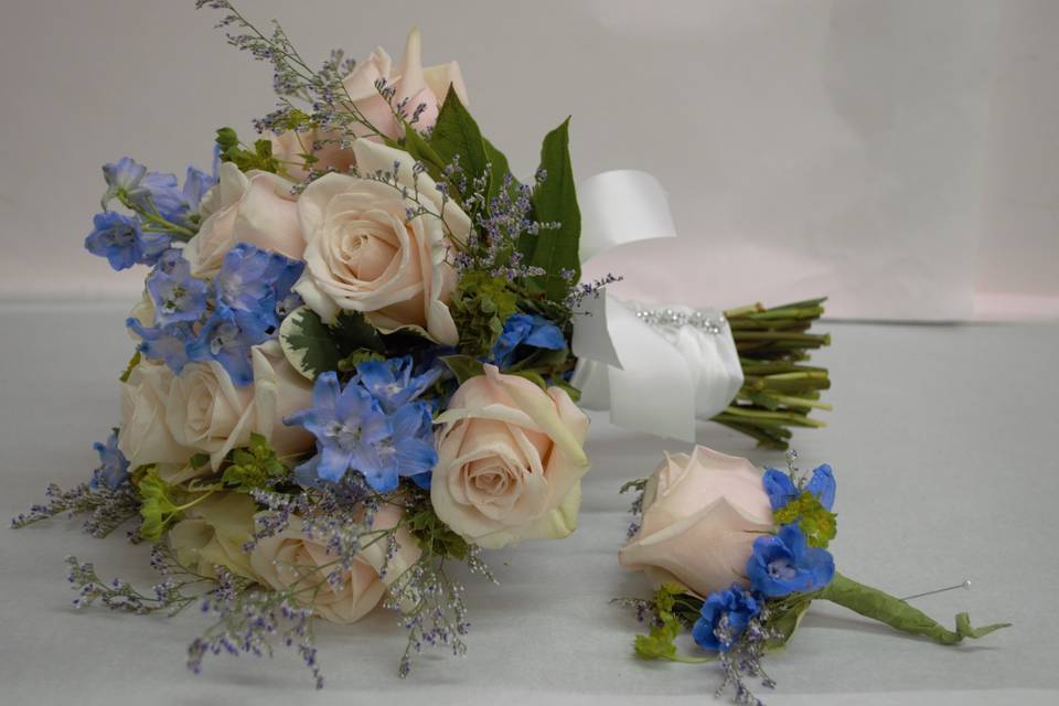 Periwinkle and White Bouquet