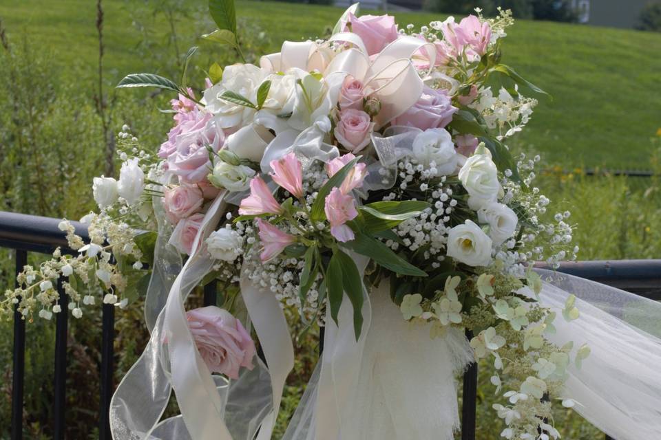 Pink Floral Railing Wedding
