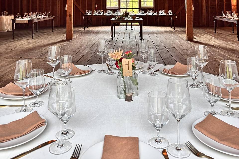 Greenery on barn beams