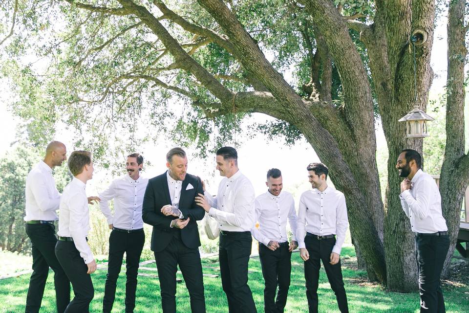 The groom with his groomsmen