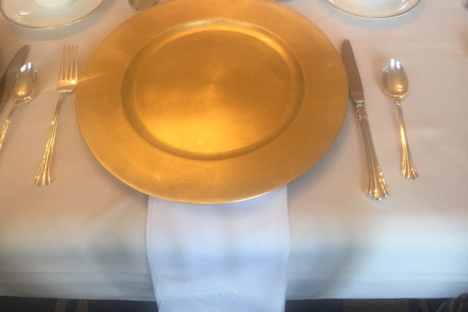 Table setting with hand letter