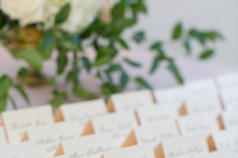 Hand lettered place cards