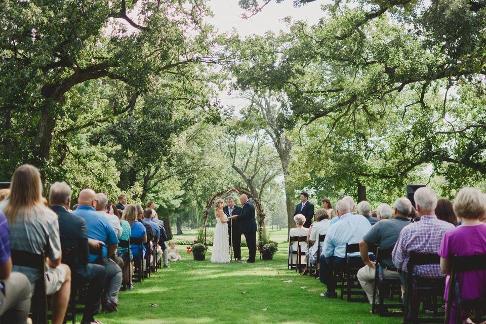Wedding ceremony outdoors