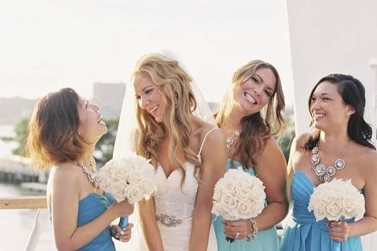 The bride and bridesmaids